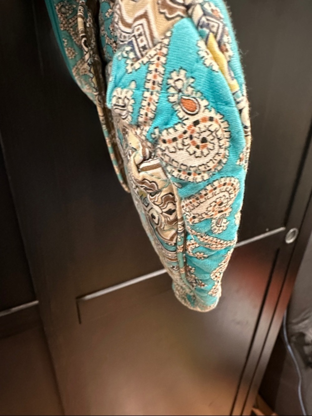 Vera Bradley Turquoise Paisley Quilted Crossbody Bag - Picture 7 of 12